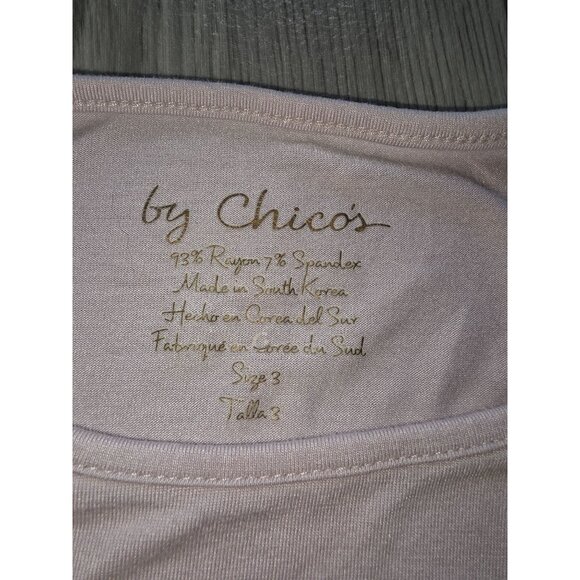 Chicos Womens Long Sleeve Light Pink Top Size 3 Rayon/Spandex - Picture 4 of 6